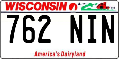 WI license plate 762NIN
