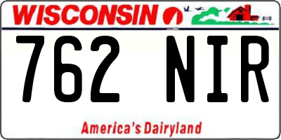 WI license plate 762NIR