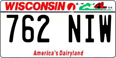 WI license plate 762NIW