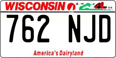 WI license plate 762NJD