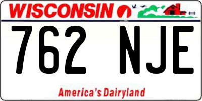 WI license plate 762NJE