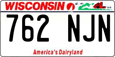 WI license plate 762NJN