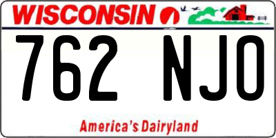 WI license plate 762NJO