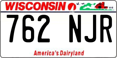 WI license plate 762NJR