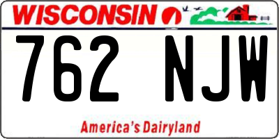WI license plate 762NJW
