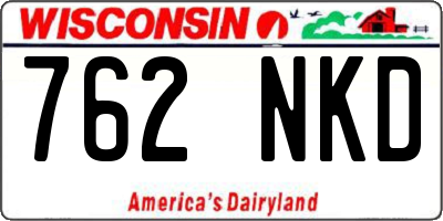 WI license plate 762NKD