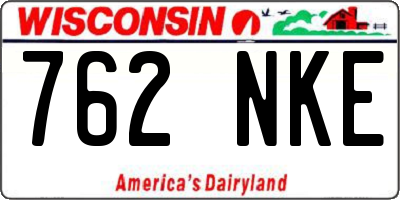 WI license plate 762NKE