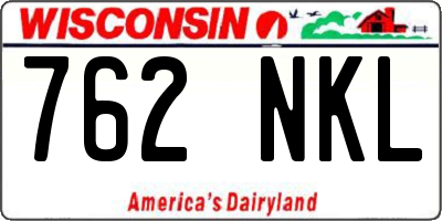 WI license plate 762NKL