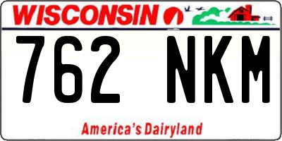 WI license plate 762NKM
