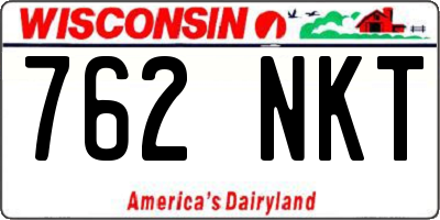 WI license plate 762NKT