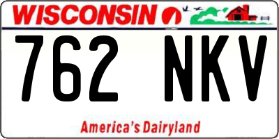 WI license plate 762NKV