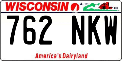 WI license plate 762NKW