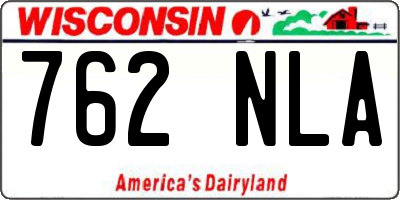 WI license plate 762NLA
