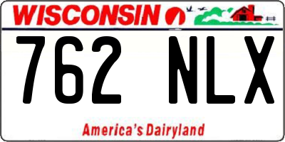 WI license plate 762NLX