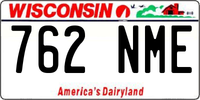 WI license plate 762NME