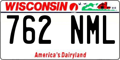 WI license plate 762NML