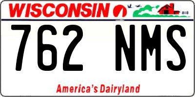 WI license plate 762NMS