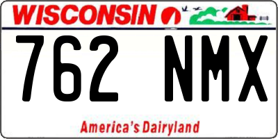 WI license plate 762NMX