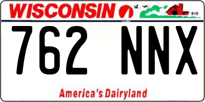 WI license plate 762NNX