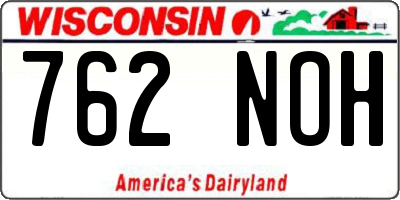 WI license plate 762NOH
