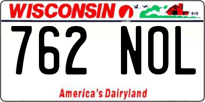 WI license plate 762NOL