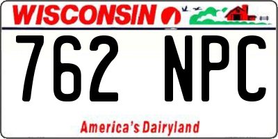 WI license plate 762NPC