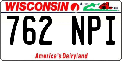 WI license plate 762NPI