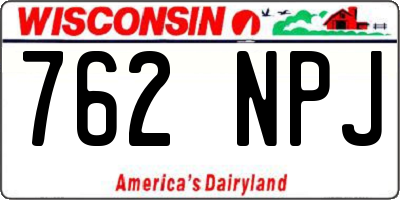 WI license plate 762NPJ