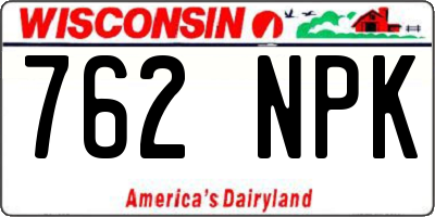 WI license plate 762NPK