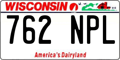 WI license plate 762NPL