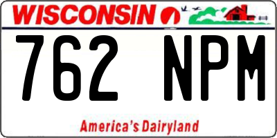WI license plate 762NPM
