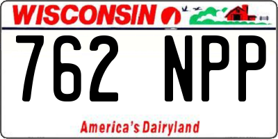 WI license plate 762NPP