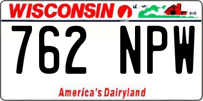 WI license plate 762NPW