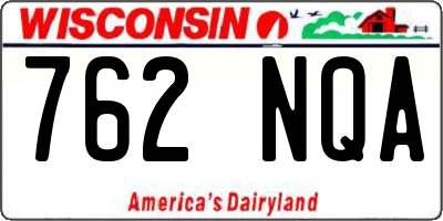 WI license plate 762NQA