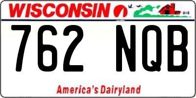 WI license plate 762NQB