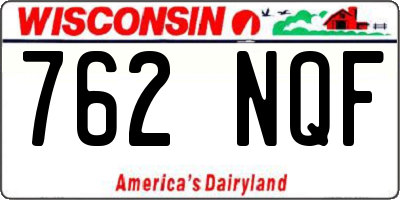 WI license plate 762NQF