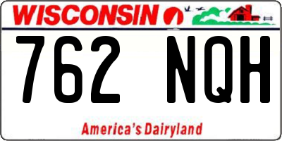 WI license plate 762NQH