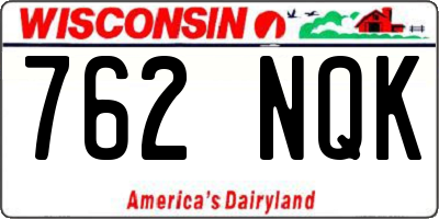 WI license plate 762NQK