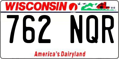 WI license plate 762NQR