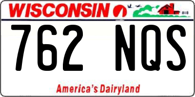WI license plate 762NQS