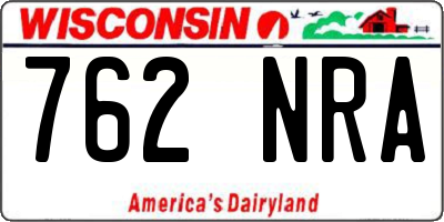 WI license plate 762NRA