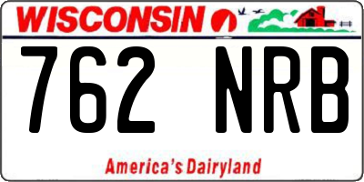 WI license plate 762NRB