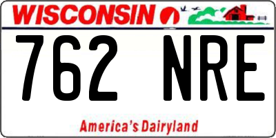 WI license plate 762NRE