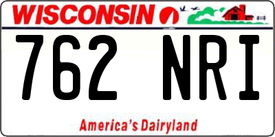 WI license plate 762NRI