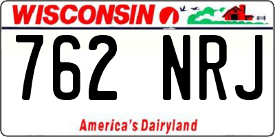 WI license plate 762NRJ