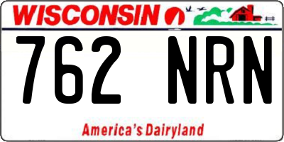 WI license plate 762NRN