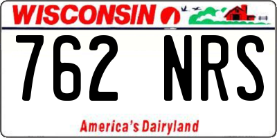 WI license plate 762NRS