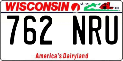WI license plate 762NRU