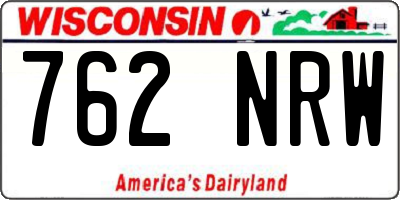 WI license plate 762NRW