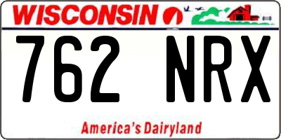 WI license plate 762NRX